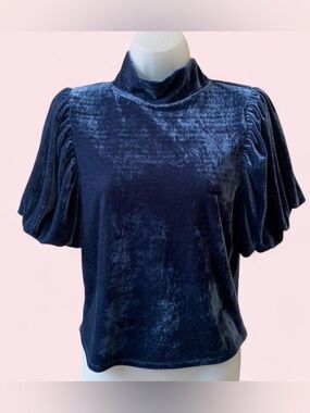 Free People blue velvet top